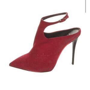 Giuseppe Zanotti Red Suede Leather High Heel Shoes Ankle Booties EU 38.5